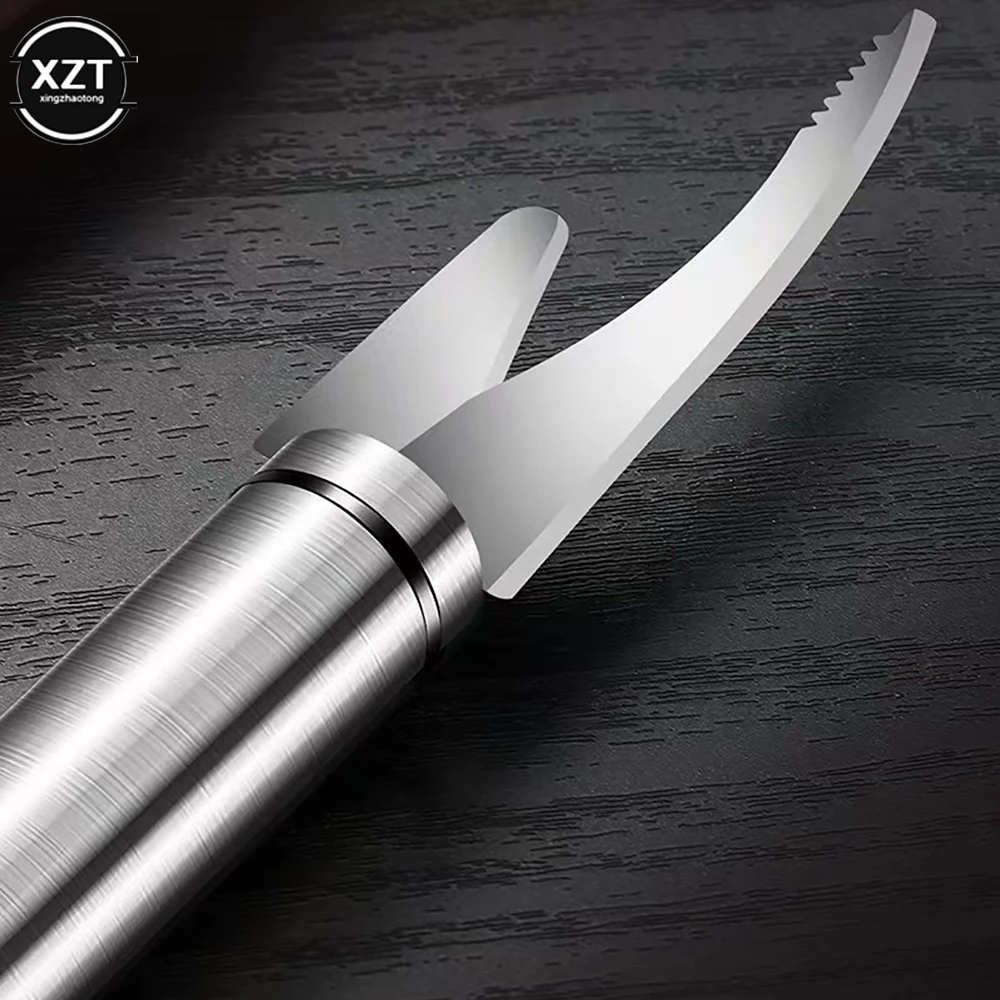 Stainless Multifunctional Fast Shrimp Peeler 6 In 1 Fish Knife Shrimp Line Cutting /Scraping /Digging Knife Kitchen Seafood Tool