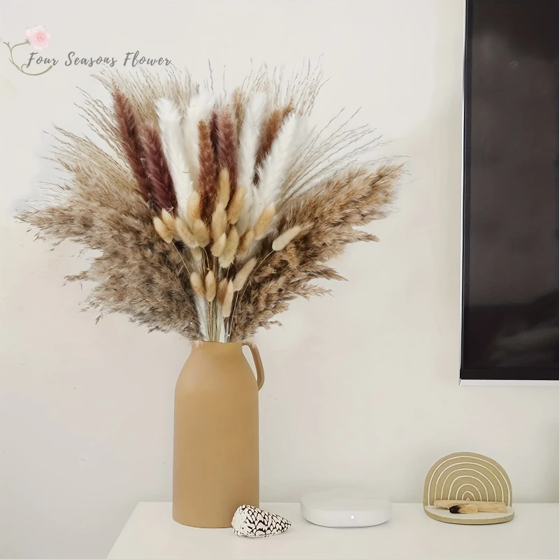 

Pampas Grass Dried Flowers Eucalyptus Bouquet Boho Home Decor Bunny Tail for Wedding Floral Arrangements Decorations Accessorie