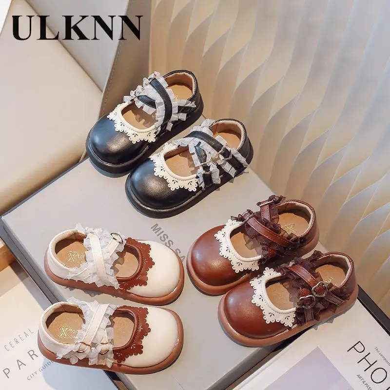 

Baby Shoes New Lightweight Breathable Girls Shoes Brown Students Antiskid Shoe Fashion Girls Princess Shoes Stage Performance