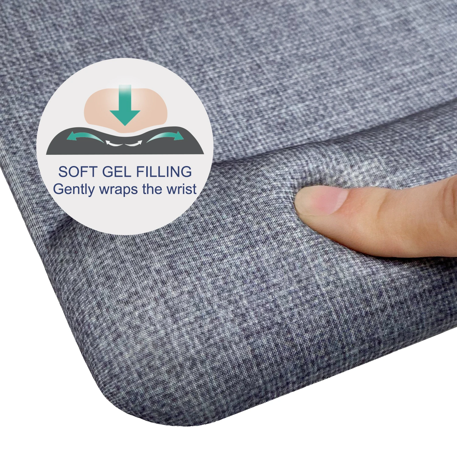 EXCO Ergonomic Mouse Pad with Silicone Wrist Support Rest Comfortable Computer Mousepad Non-Slip PU Base for Home Office Laptop mouse pad