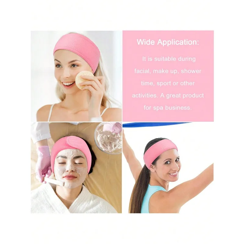 Adjustable Spa Headband-Soft Non-Slip Skincare&Makeup Headwrap with Breathable Design,Ideal for Facial Care, Travel&Gift Giving