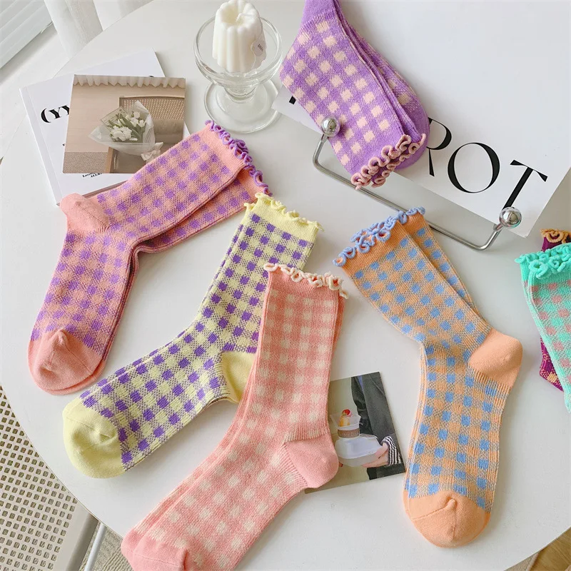 5 Paia Calzini Vintage Donna In Cotone | Morbidi, Termici, Stile Etnico A Righe | Regalo Inverno, Taglia 4-8