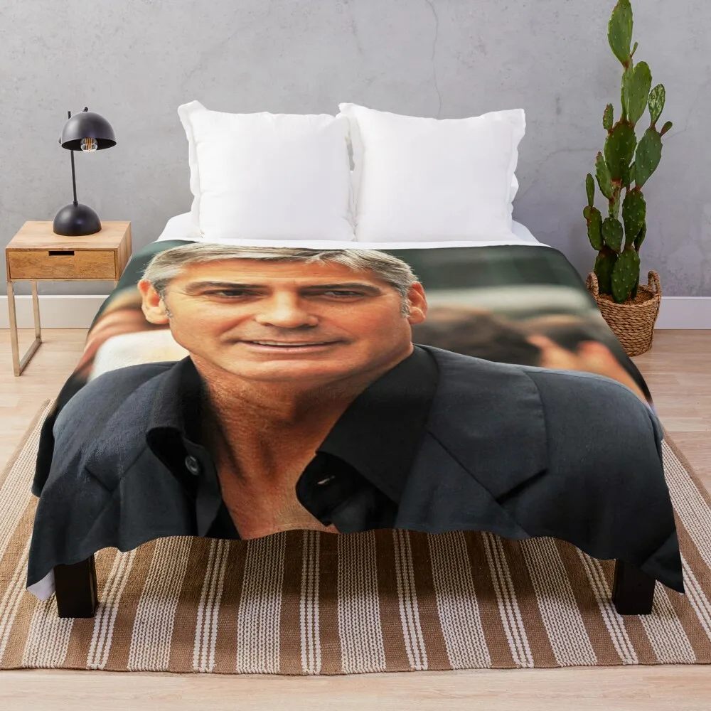 

George Clooney Photo Art Throw Blanket Sofas Softest Soft Big Blankets