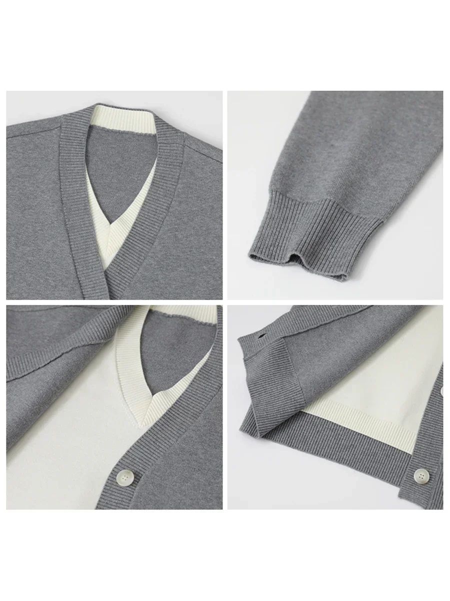 Women Sweater Women Cardigan Loose V-neck Female Sweater Long Sleeved Knit Top for Girl Korean Popular Clothes Spring Autumn