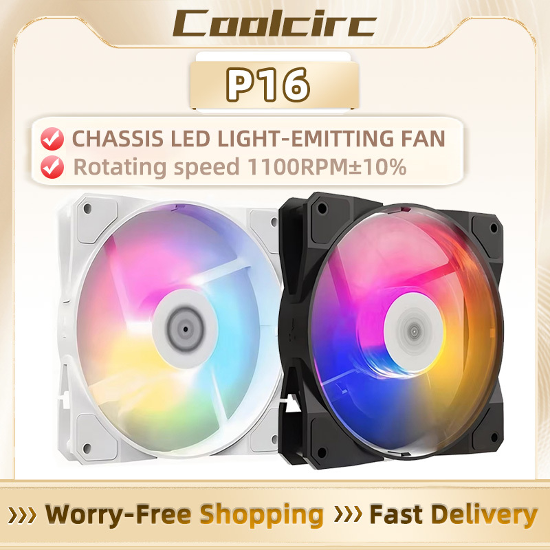 TEUCER RGB LED 120mm 12V 4Pin Silent Cooling Fan for PC Case Water Cooling Gaming with Rainbow Light Effect & High Performance