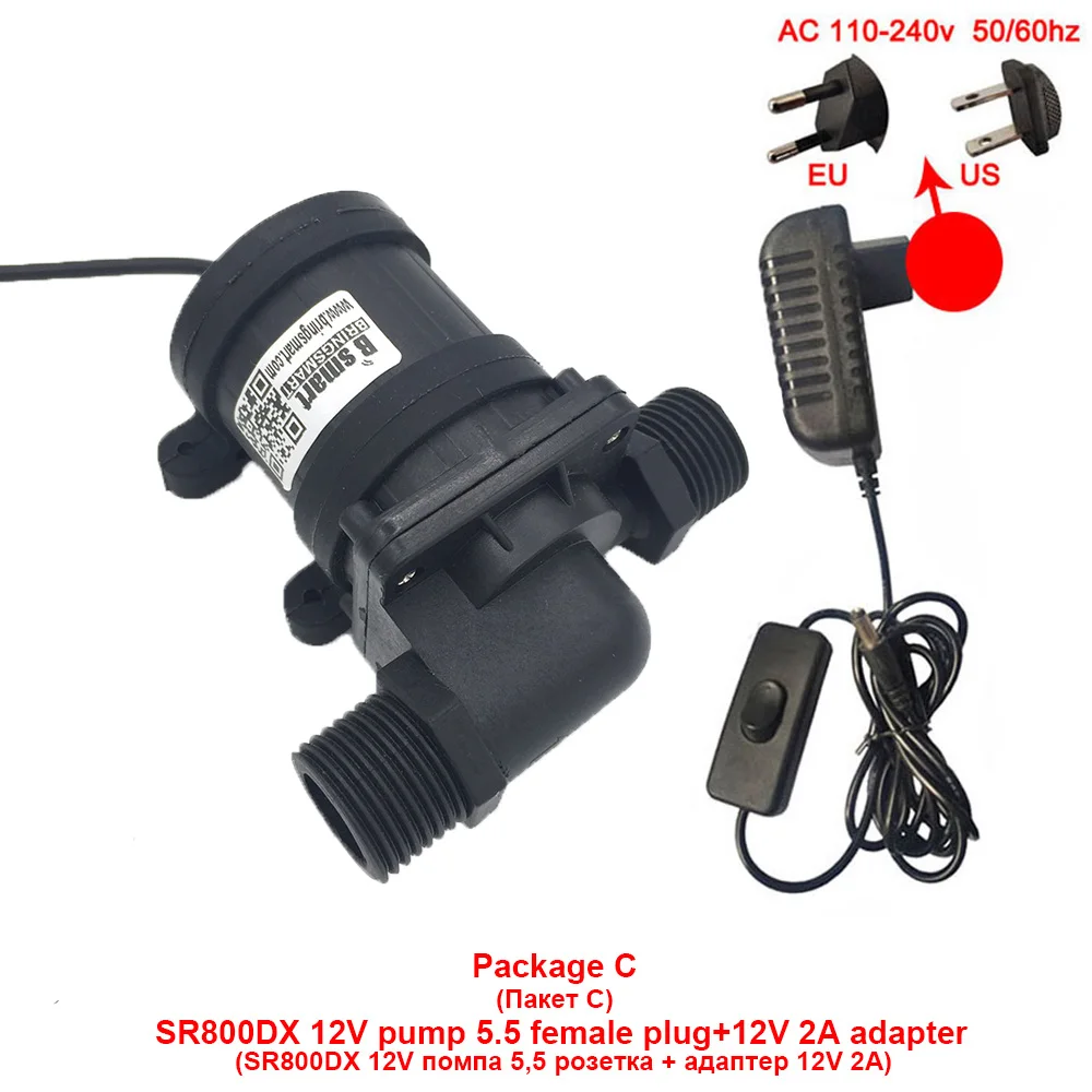 SR800DX 12V 24V Mini Fountain Water Pump Fish Tank Landscape 600L/H 1150L/H Large Flow Rate Water Booster 3.5-7M Solar Aquarium
