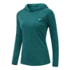 Women's UPF 50+ Long Sleeve Casual Hoodie Shirts, Rash Guard Solid Color Tops Lightweight Breathable Pullover Outdoor Sports 4