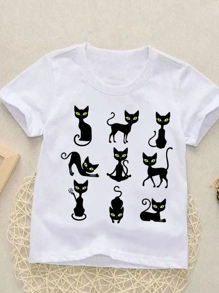 

Short Sleeve Printed Kids Cat New Lovely Pet Tees Tops O-neck Girls Boys Children Clothes Summer Cartoon Outfits T-shirts