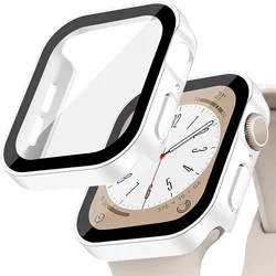 Premium Tempered Glass & Protective Bumper Case for 46MM(Series 10 11) (Matte 8 white)