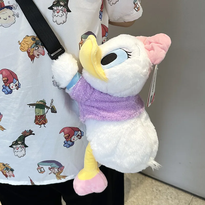 

Новинка 2023, оригинальная плюшевая игрушка «Дейзи Дак» из мультфильма Disney, «Дональд сфоуллер», мультяшная сумка на одно плечо, подарок на Рождество для девушек
