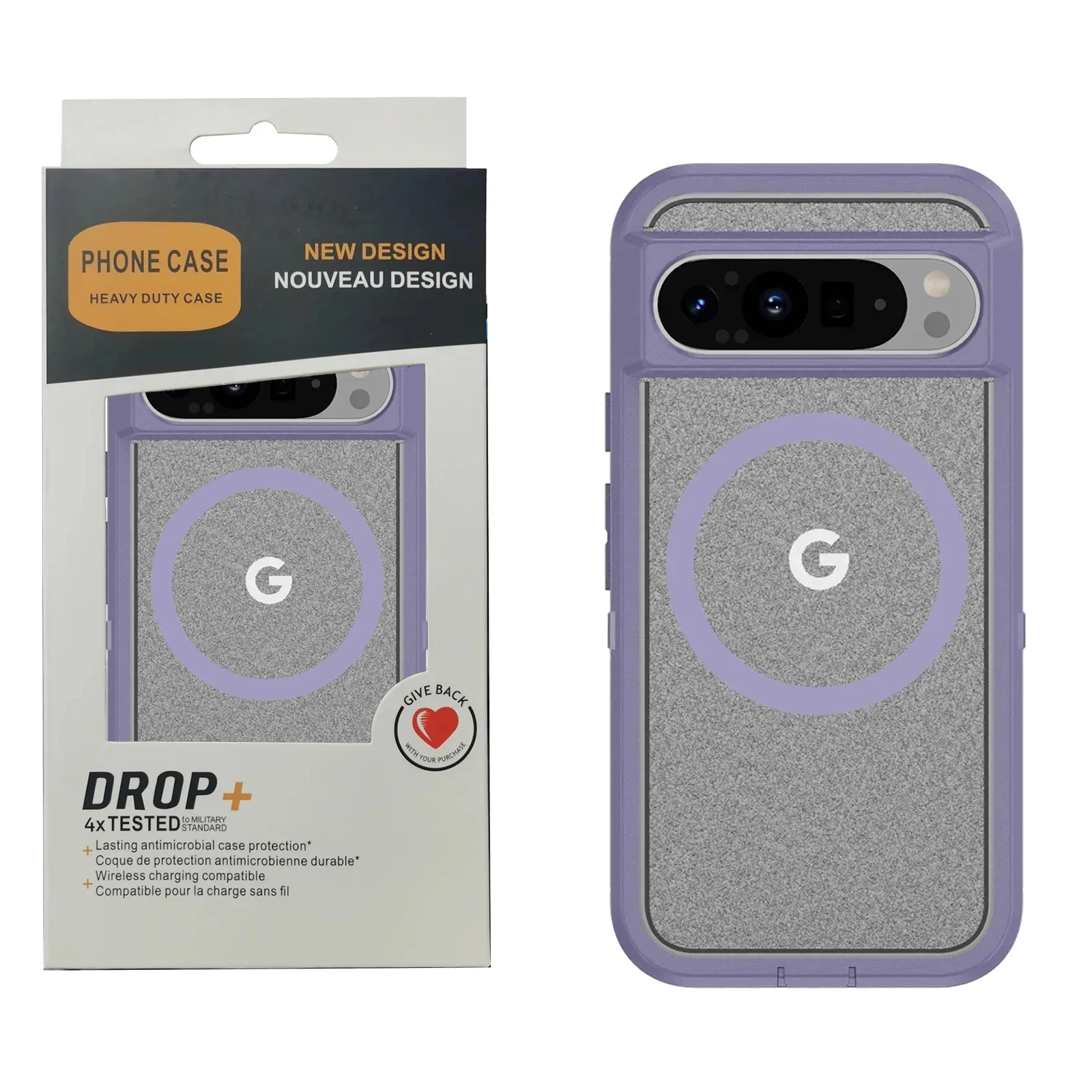 Hybrid Rugged Armor Shockproof Wireless Charging Matte Case - TPU+PC Fall Prevention Protective Cover