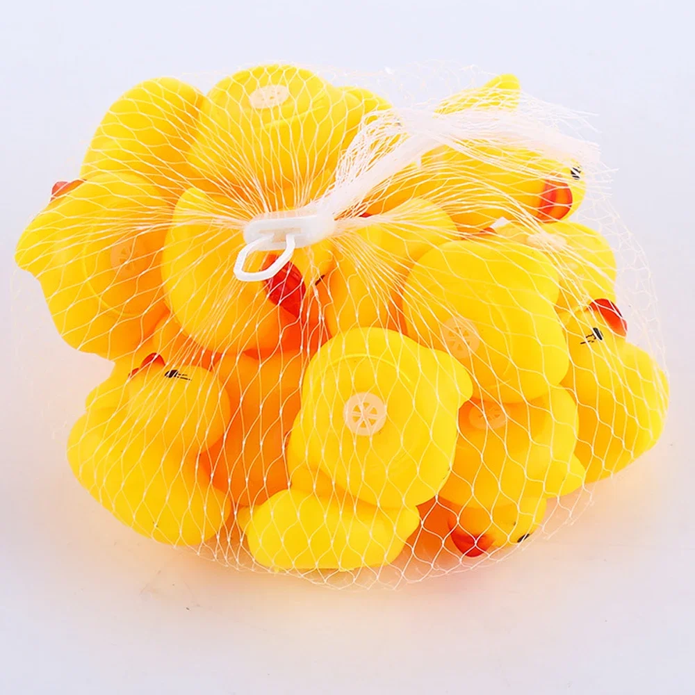 20-300pcs Baby Bath Toys Swimming Pool Bathing Ducks Water Game Float Squeaky Sound Rubber Ducks Toys for Children Gifts - Image 3