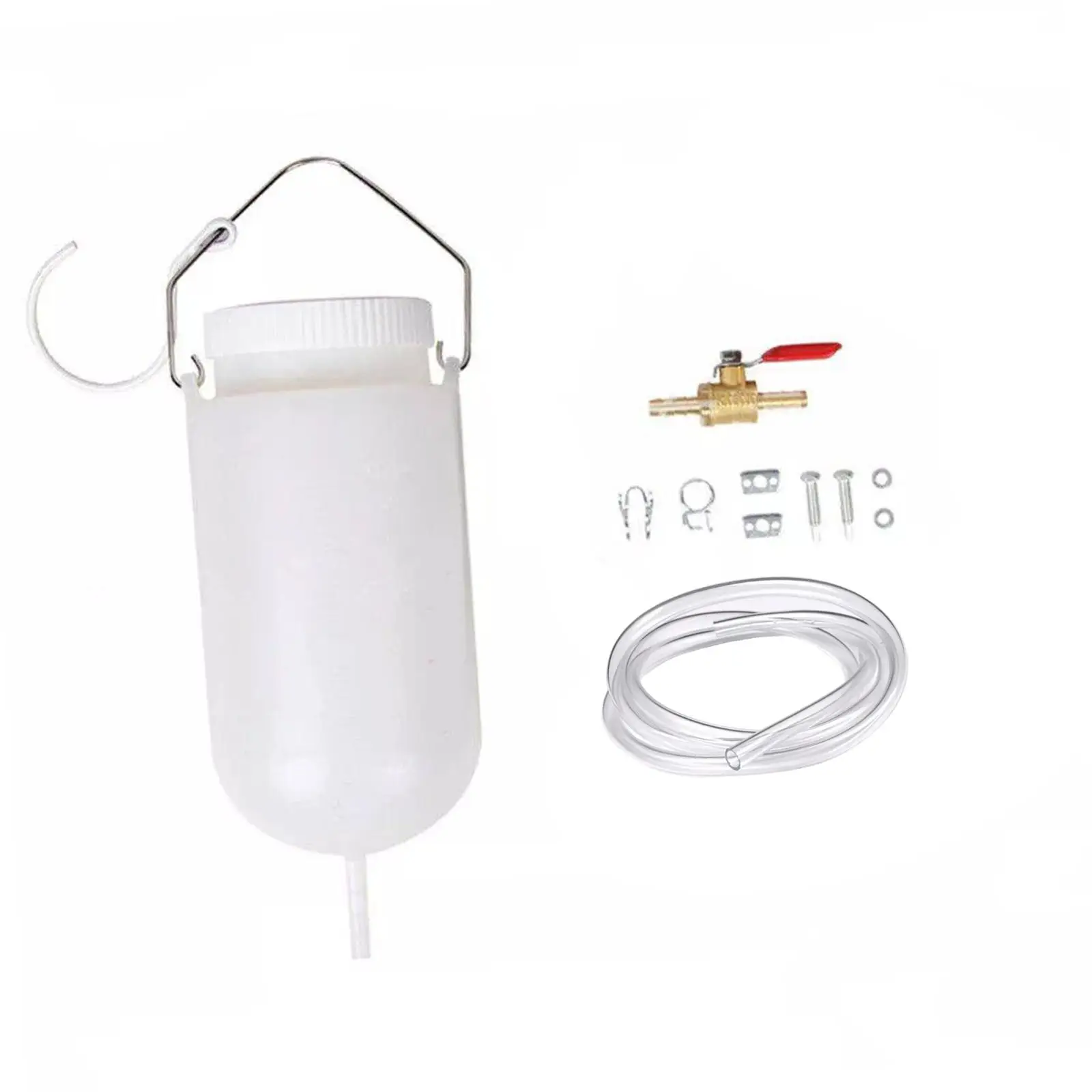 1L Auxiliary Fuel Tank Kit with Fuel Hose Maintenance with Scale Gas Tank Repair Tool for Motorcycle Car Enthusiasts Garage