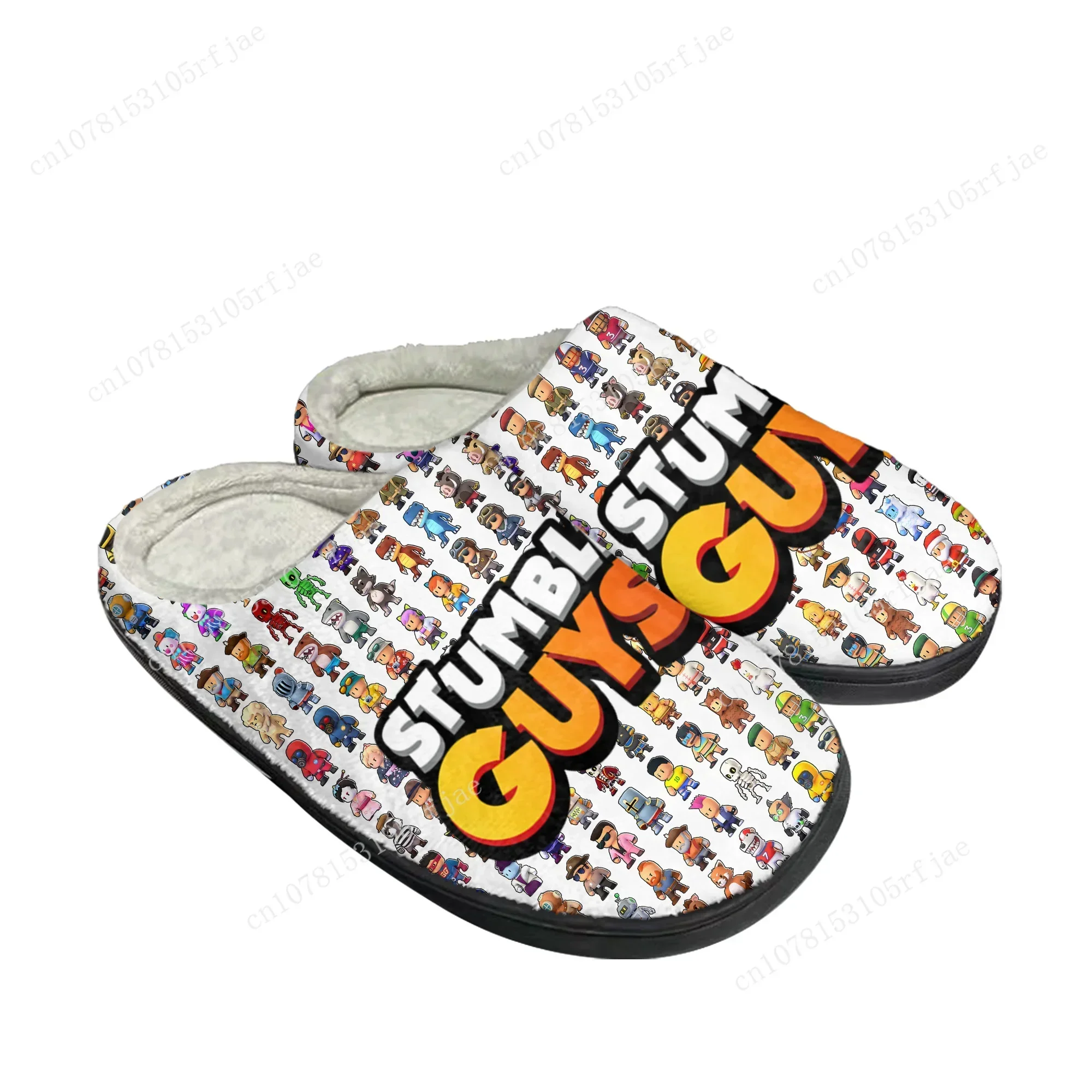 Stumble Guys Home Cotton Slippers Hot Cartoon Game Mens Womens Plush Bedroom Casual Fashion Keep Warm Shoes Tailor Made Slipper