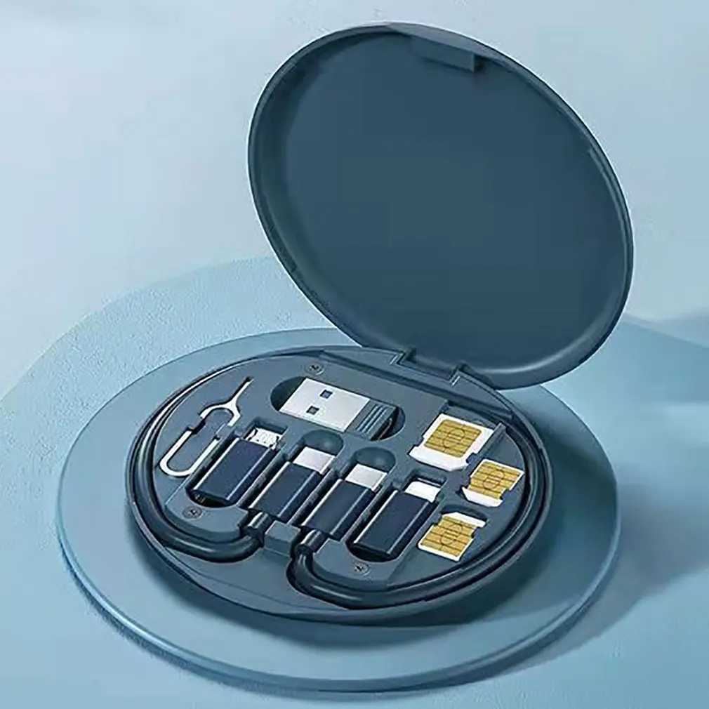 60W USB Data Cable Micro USB Charge Line Storage Box With Retrieve Card Pin