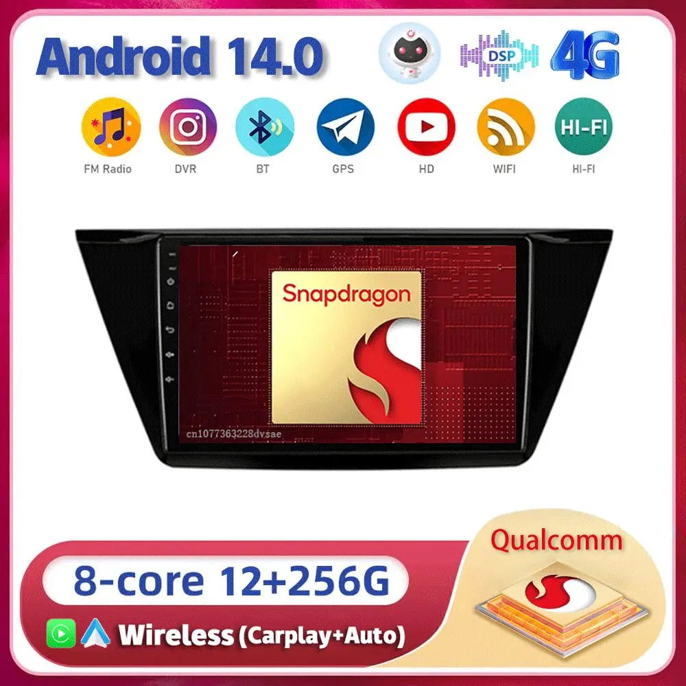 

Android 14 Carplay Auto WIFI+4G For Volkswagen TOURAN 2016 2017 2018 Multimedia Car Radio Player GPS Stereo 2din Head Unit DSP