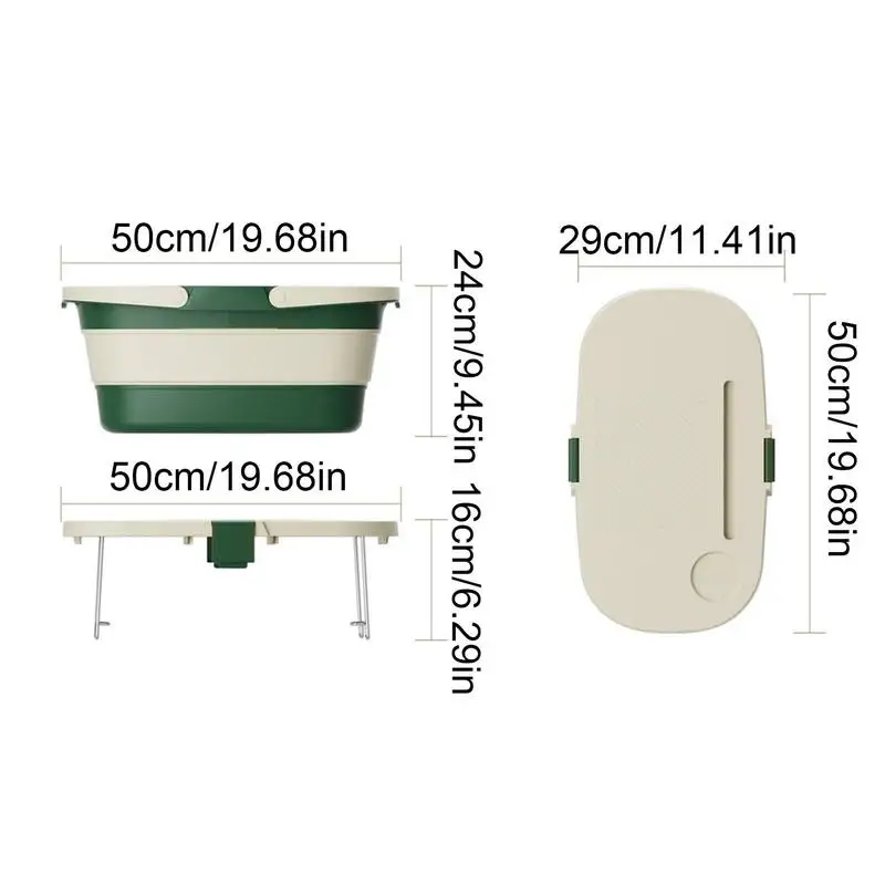 Foldable Storage Basket With Lid Table For Picnic Fruit Camping Equipment Outdoor Accessories Supplies Kitchen Organizer Box