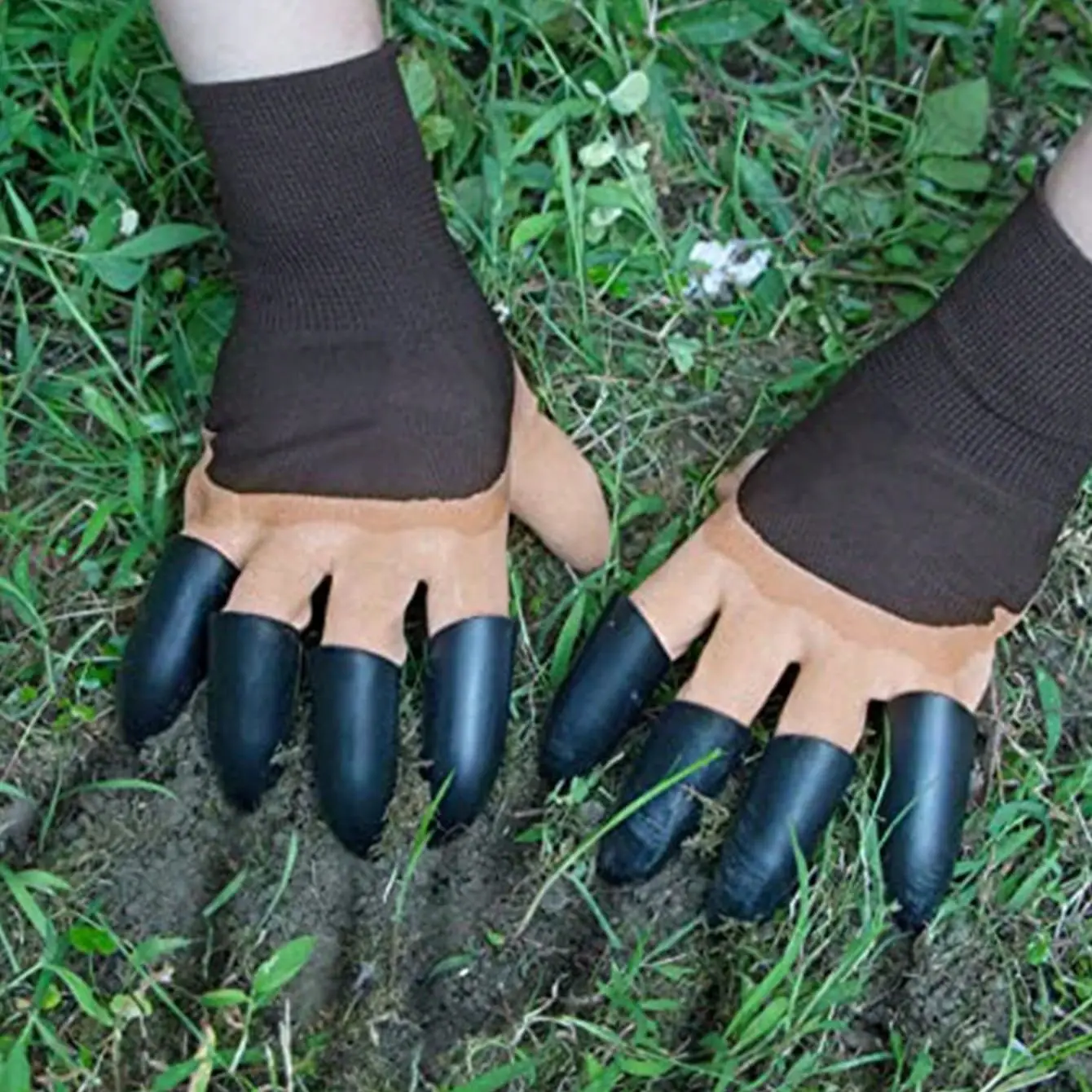 1Pair- Gardening Gloves with Claws Digging Planting Protective Latex Gloves Durable Waterproof Prick-proof Permeable Home Labor