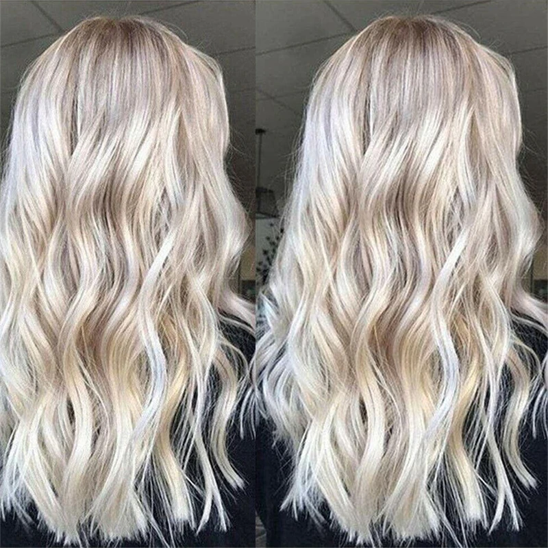 Top Grade Synthetic Lace Wig mixed with 10% Human Hair Wigs Natural Women Wigs Highlights Blonde Ash Brown Small Large Cap