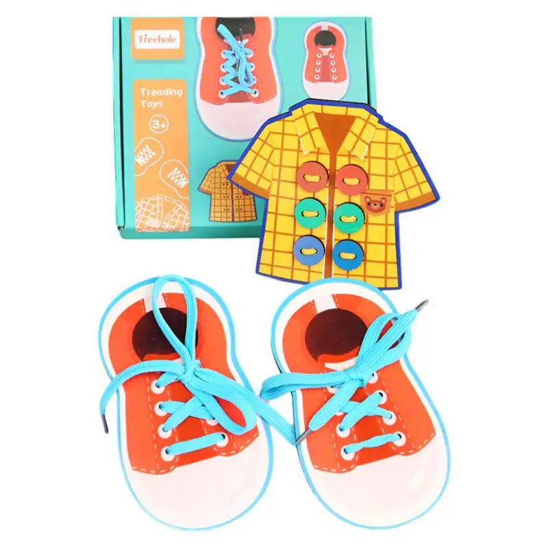 

Shoe Tying Board Learn To Tie Shoelaces Toy Shoe Lacing Training Board Lacing Montessori Toys Shoe Threading Toy Learn To Button