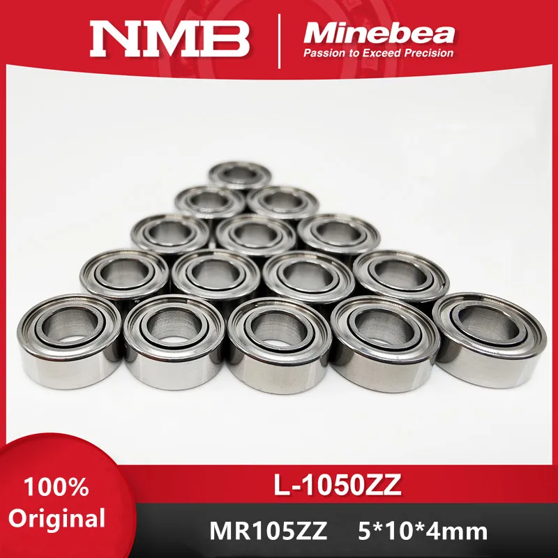 Original Minebea NMB bearing L-1050ZZ 5*10*4mm MR105ZZ miniature ball bearing 1050 MR105 5x10x4 mm