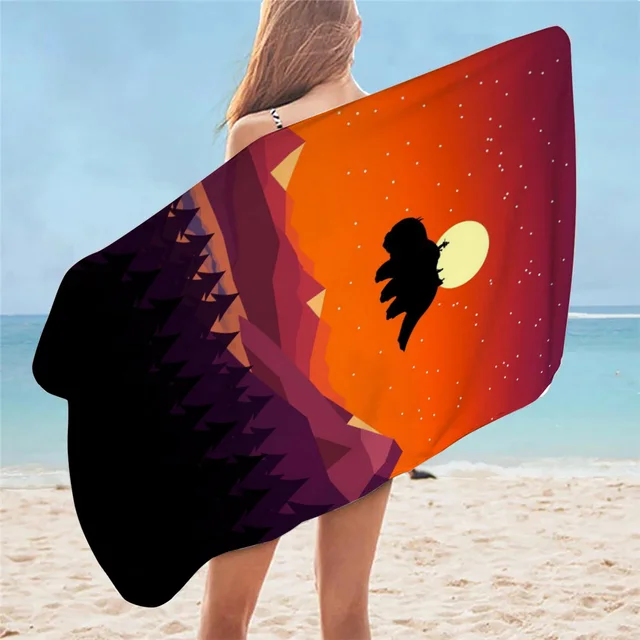 Avatár Angg Új 3D Digitális Nyomtatás Téglalap Alakú Fürdő Törülköző Kültéri Utazás Hordozható Mikroszálas Abszorbens