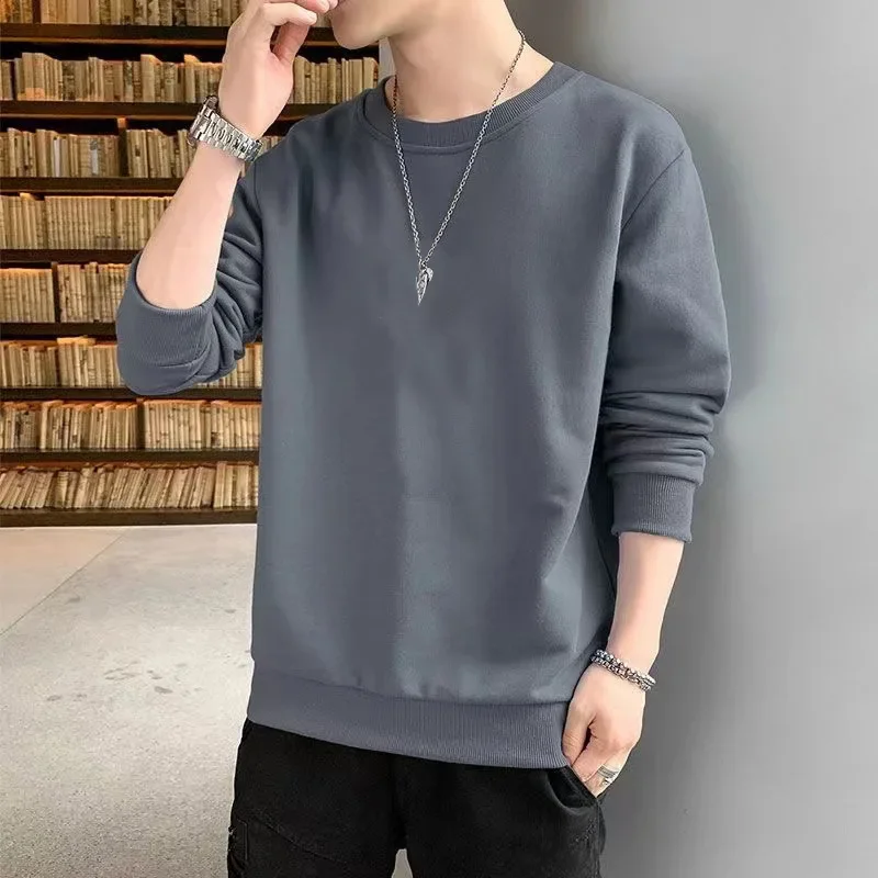 Sudadera unisex de cuello redondo para parejas, camiseta fina de manga larga para negocios para hombres y mujeres, ropa de calle informal para otoño/invierno