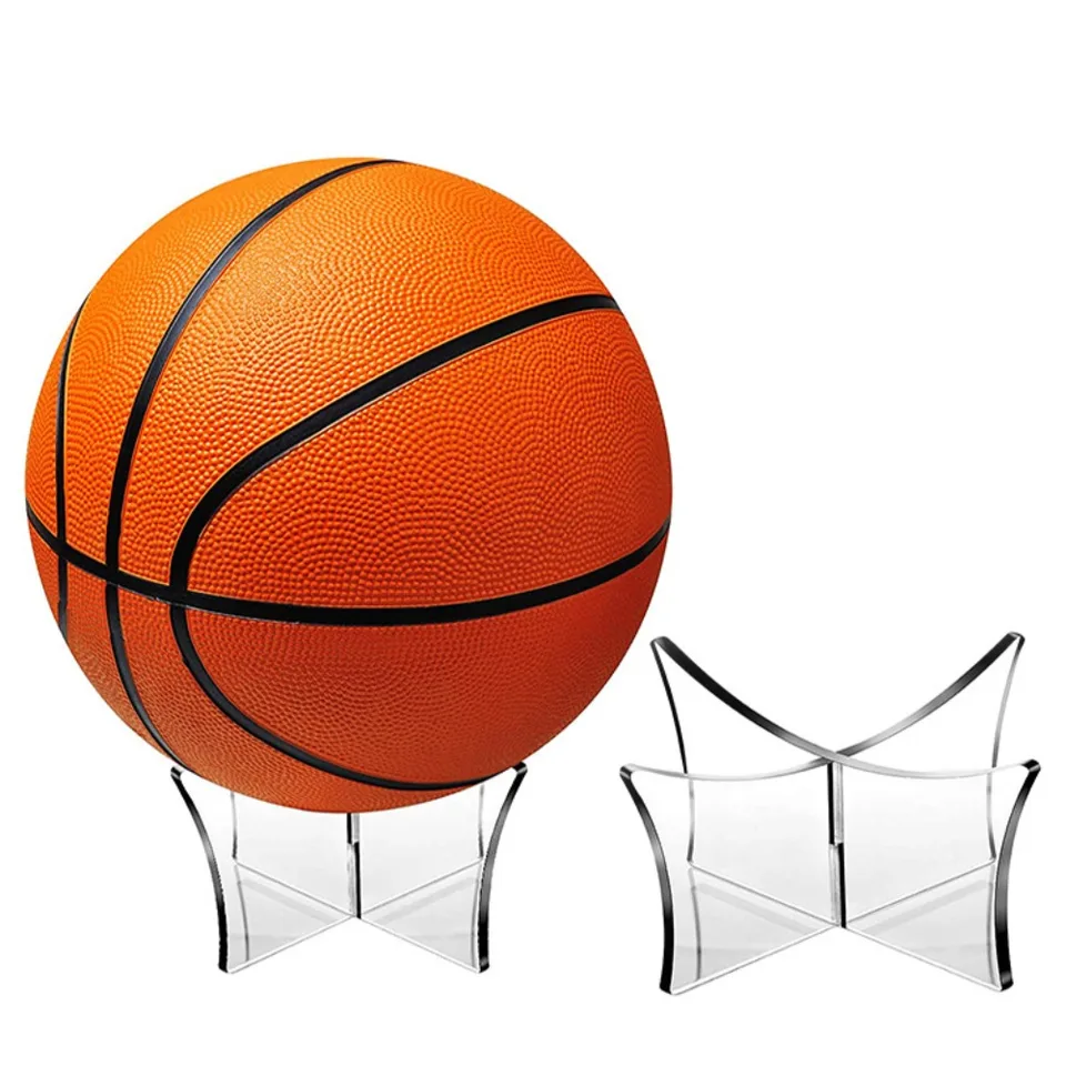 Vetrina Espositiva In Acrilico Con Base A Specchio E Supporto Per Pallone - Custodia Per Pallacanestro, Rugby, Calcio, 30x30x30 Cm - 2