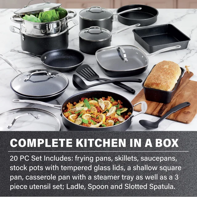 Dropship Nonstick Pots And Pans Set; 11 Pcs Granite Stone Kitchen