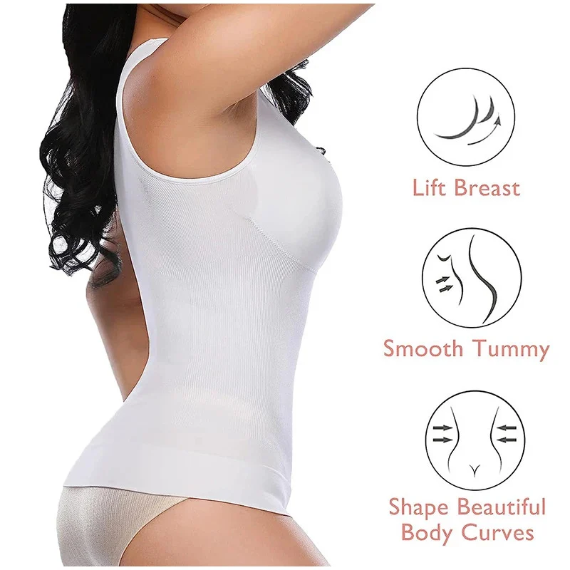Frauen Bauch-steuer Shapewear Klassische 2-IN-1 Mit Gepolsterter Bh Hohe Elastische Weste Body Shaper Up Lift Korsett cami Tank Tops 3 Farben – Detail 3