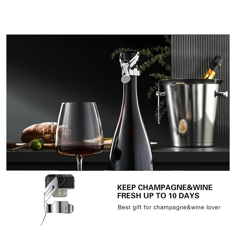 Wine Bottle Stoppers 4-Pack - Reusable Leak-Proof Wine Sealers Keep Wine Fres... 719704449946 - View #7