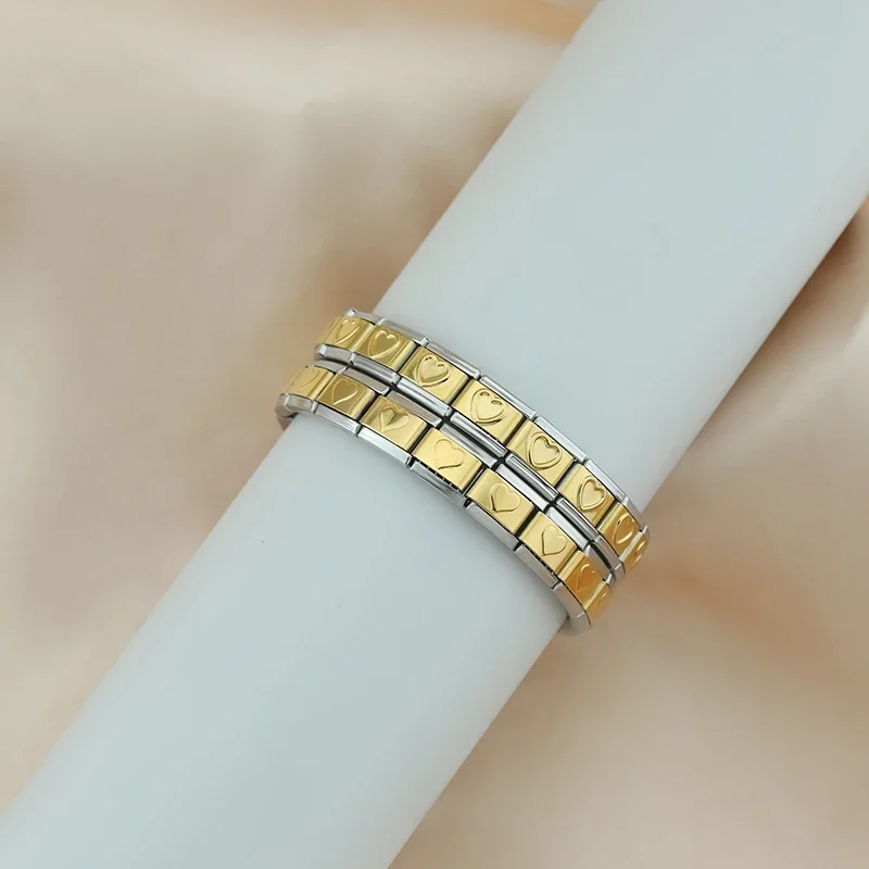 Hapiship 2024 Women's 9mm Itanlian Elastic Star Heart Butterfly Charm Fashion Bracelet Stainless Steel Bangle Jewelry ST-Jian 4