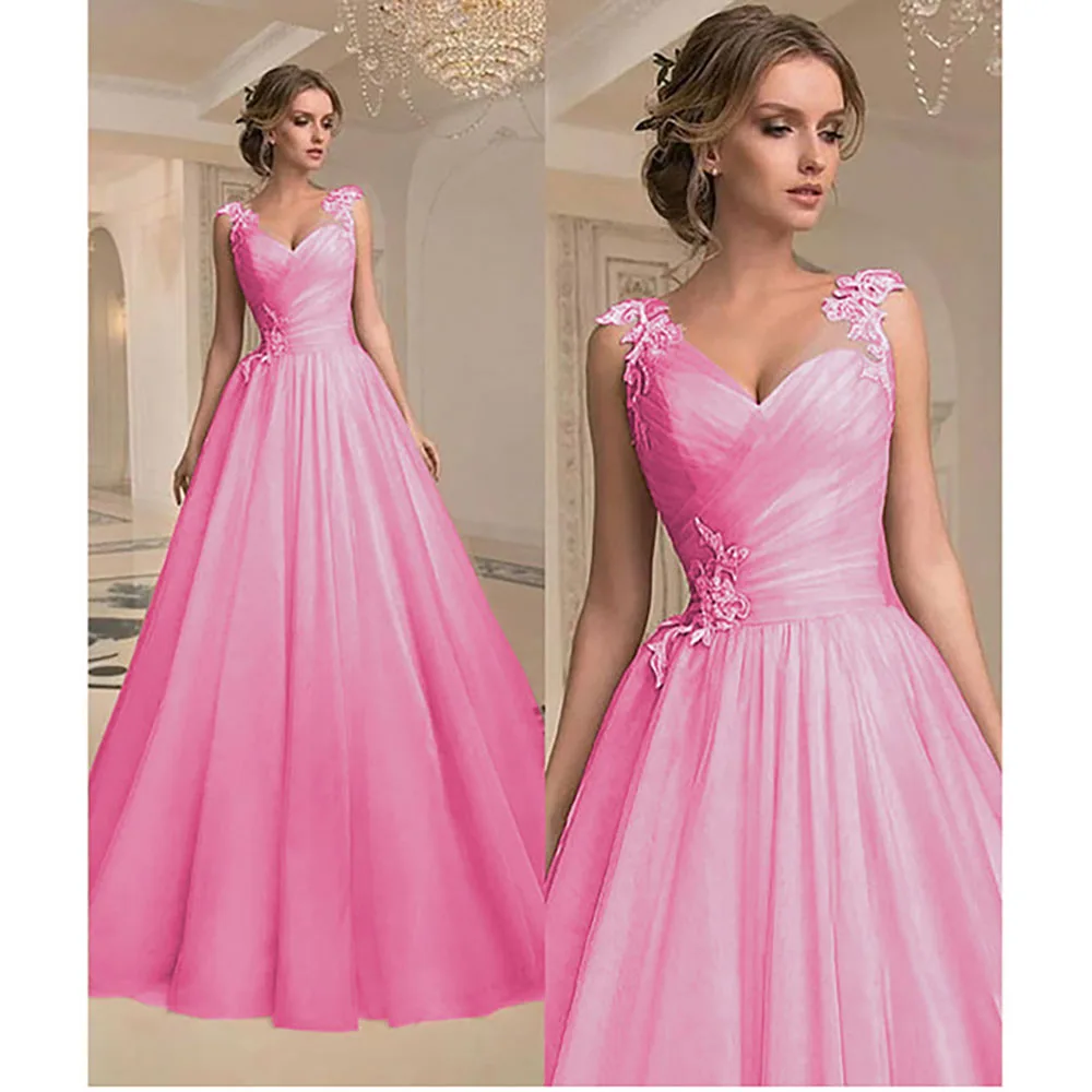 

New Women's V-neck Bra Fashionable and Elegant Princess Sweet Slimming Style Birthday Party Sweet Dress Evening Dress
