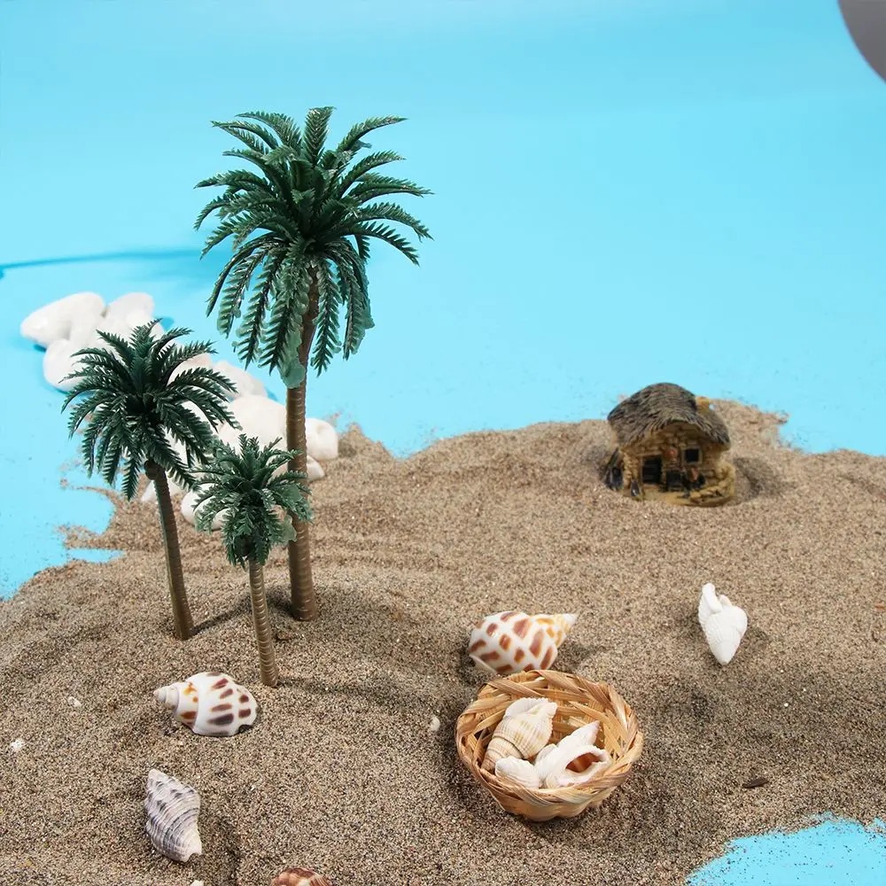 5Pcs Plastic Coconut Palm Tree Miniature Plant Pots Bonsai Craft Micro