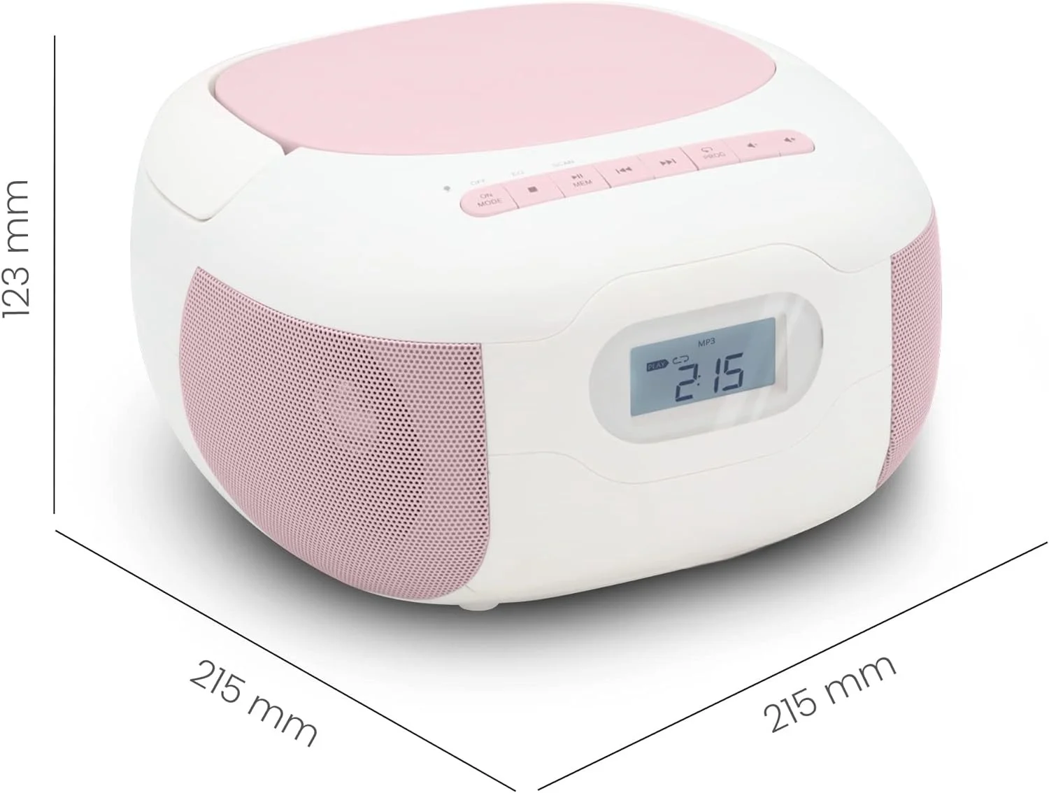 Portable CD Player Boombox with Bluetooth, FM Radio with CD Player Combo,CD Boombox AUX/USB Playback and Earphone Jack.