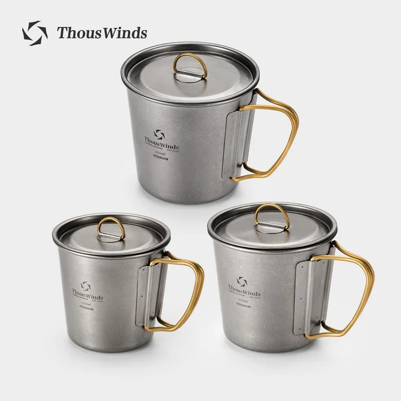 Titanium Cup Camping Cup Outdoor Mug Tableware Set Lightweight TA1 Titanium Kettle Hiking Camping Supplies