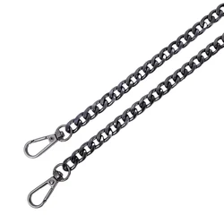 Metal Aluminum Bag Chain for DIY Hand-Woven Handbag - 120cm Detachable Strap Accessory (Gun Black)