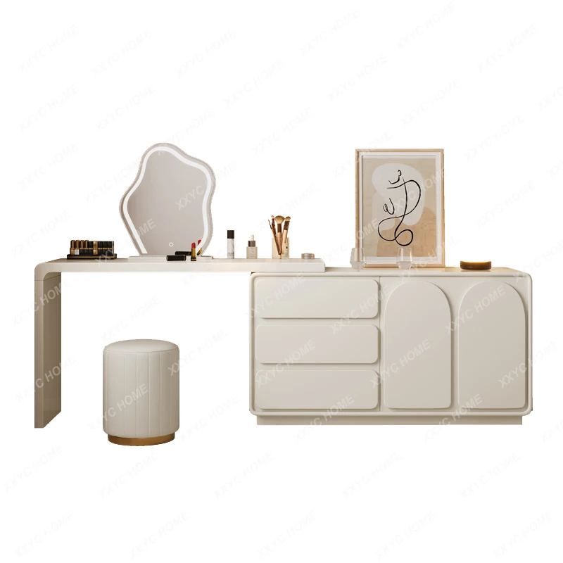 

Chest of Drawers Integrated Storage Case Storage Retractable Office Home Bedroom Cloud Mirror Makeup Table