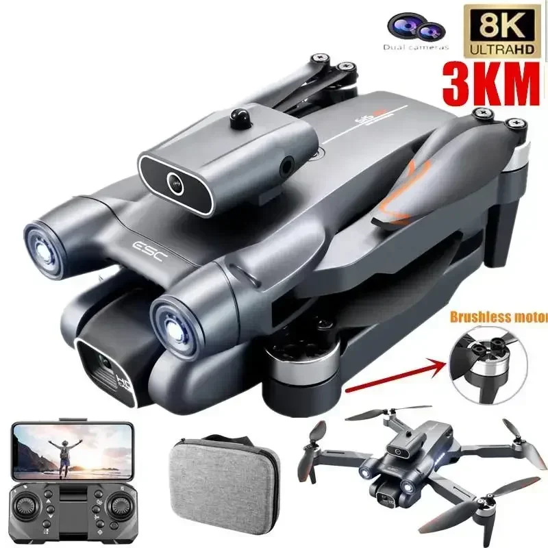 

Photography Brushless Profesional S1S Mini Drone 8K HD Camera 3Km Obstacle Avoidance Aerial Foldable Quadcopter Toy
