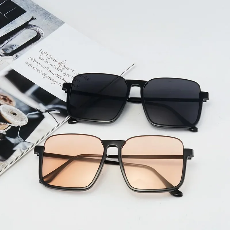 

New Fashion Half Frame Sunglasses Metal Large Frame Glasses Individuality Trend Sunscreen UV Protection