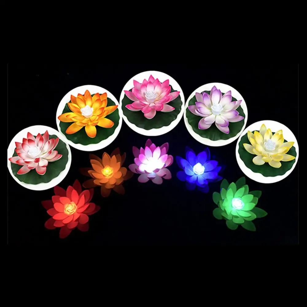 Solar Powered Night Light 18/28cm Lotus Decoration