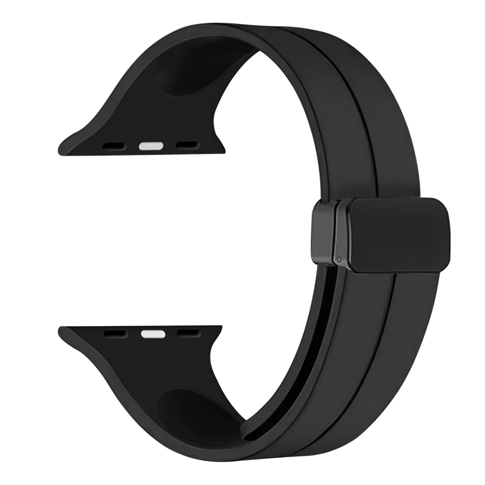 애플 워치 밴드용 마그네틱 스트랩, 실리콘 팔찌, 한국 iWatch 시리즈 9, 8, 7, SE, 6, 5, 4, 3, 울트라, 45mm, 44mm, 41mm, 49mm, 42mm, 40mm