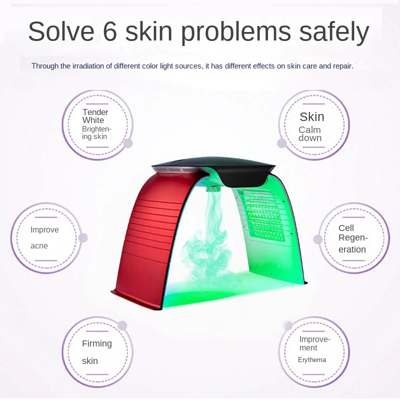 

Портативный 7-цветный светодиодный аппарат для лица Pdt, светодиодный фототерапевтический аппарат, лечение акне для омоложения кожи