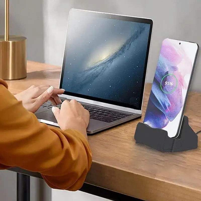 Type C Charger Dock Station Desktop Standing Cell Phone Charger Station Base Mobile Phone Charging Accessories For Office Dorm