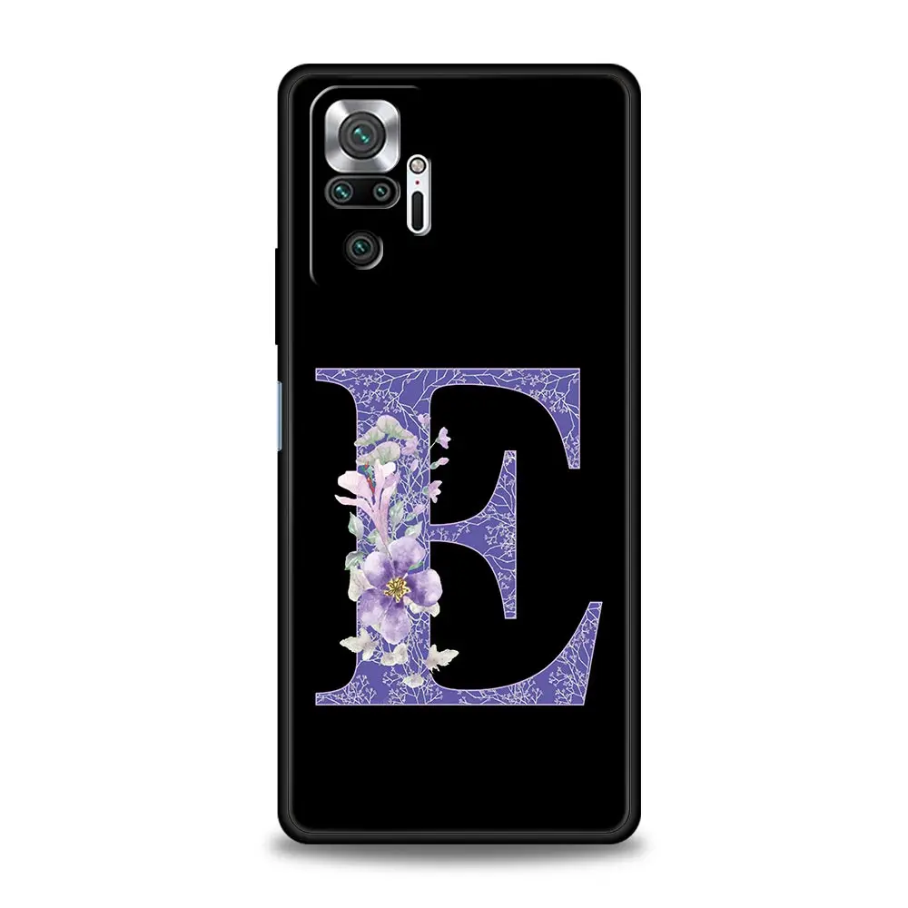 Elegant Retro Purple Flower Initials Phone Case