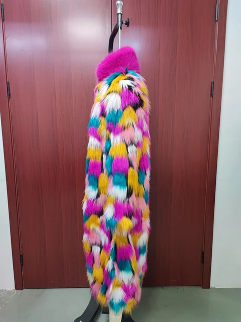 Patchwork Faux Fur Coat 17
