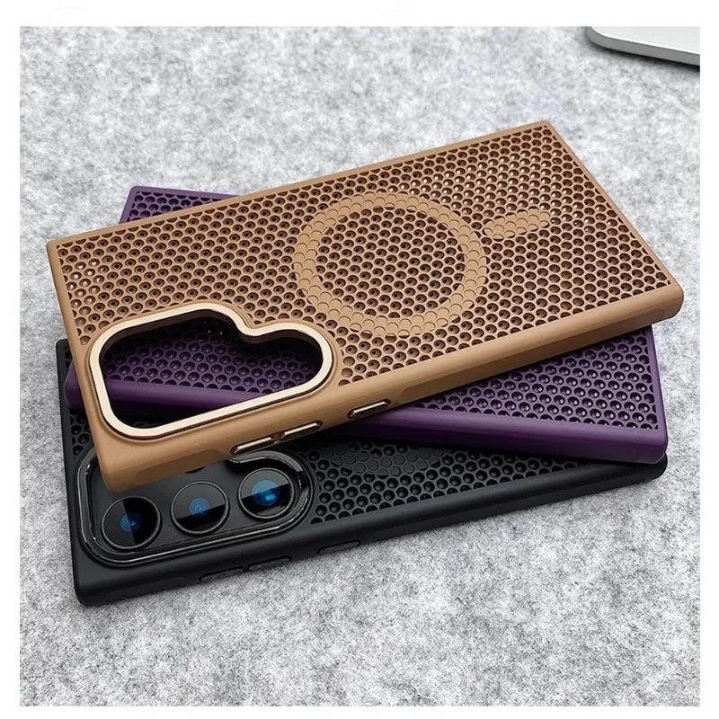Honeycomb Mesh Cooling Magnetic Alloy Lens Hard Cover Case