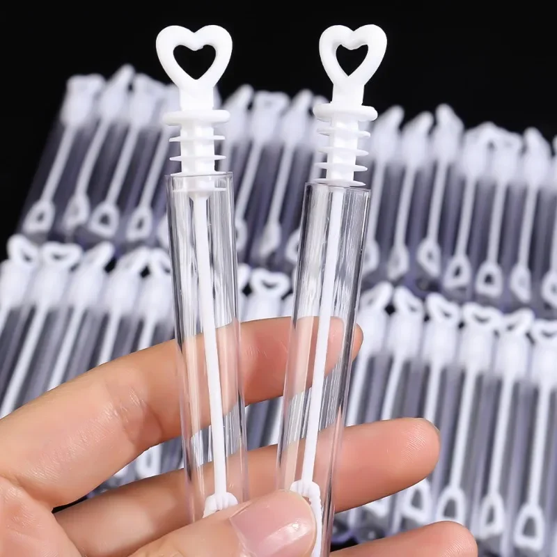 100/50/20/10pcs Transparent Love Heart Bubble Tube Soap Bottle Bubbles Wand for Baby Shower Birthday Wedding Party Decor Favors