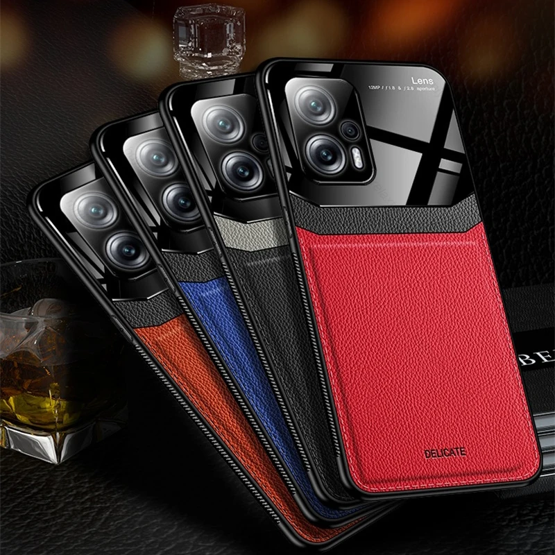 Luxury Leather And Plexiglass Phone Case For Xiaomi Poco X4 Gt_voghion.com