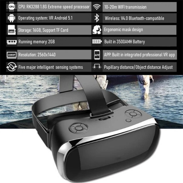 3D Virtual Reality VR Headset with Wireless Remote Bluetooth, VR Glasses  for Movies & Video Games IMAX, Compatible for Android iOS iPhone 12 11 Pro